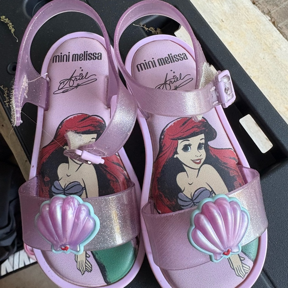 Mini Melissa Kids' Pink Sandals with Ariel Design